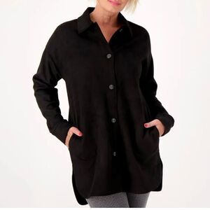 Attitudes by Renee Faux Suede Shirt